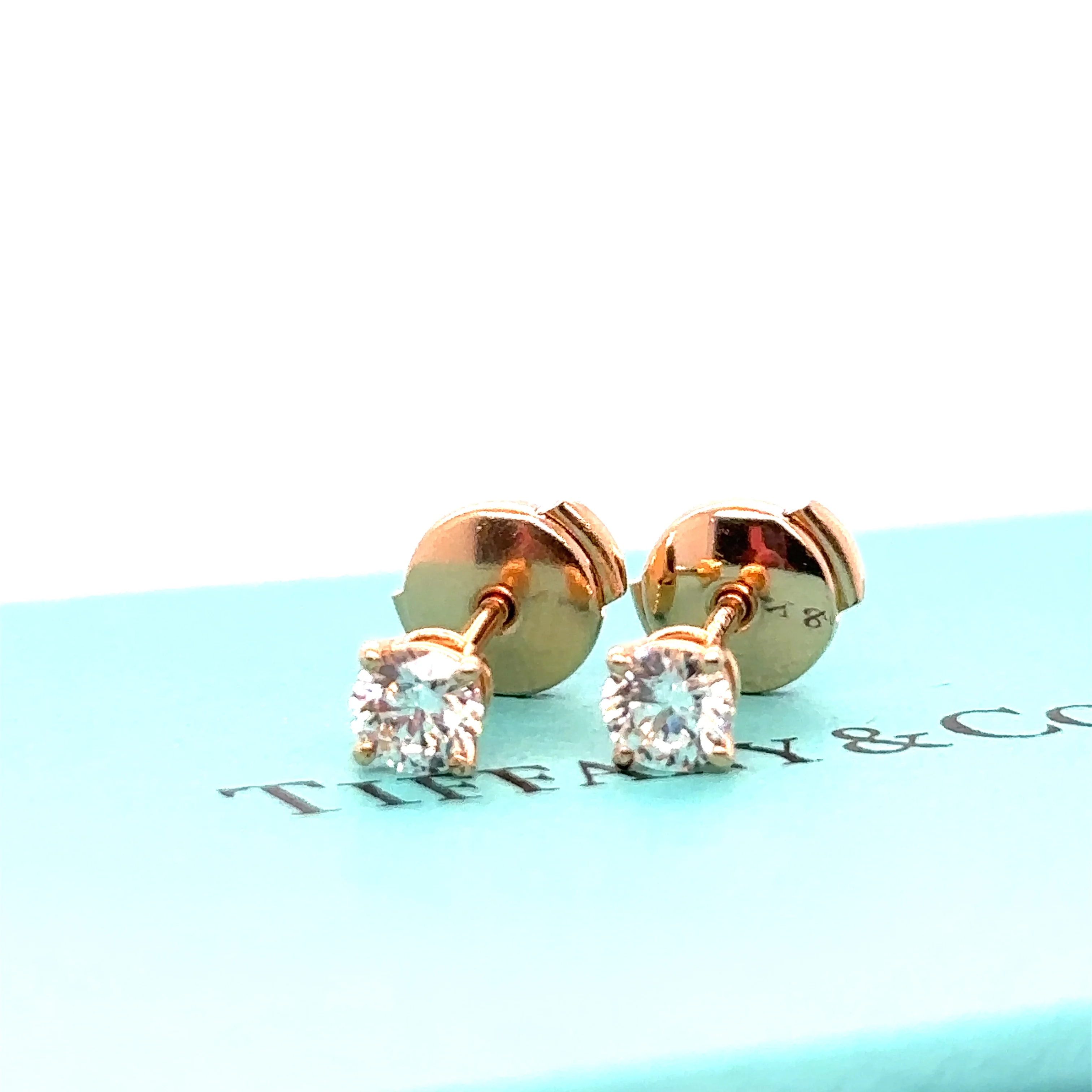 Tiffany & Co Rose Gold and Diamond Earrings - Image 14