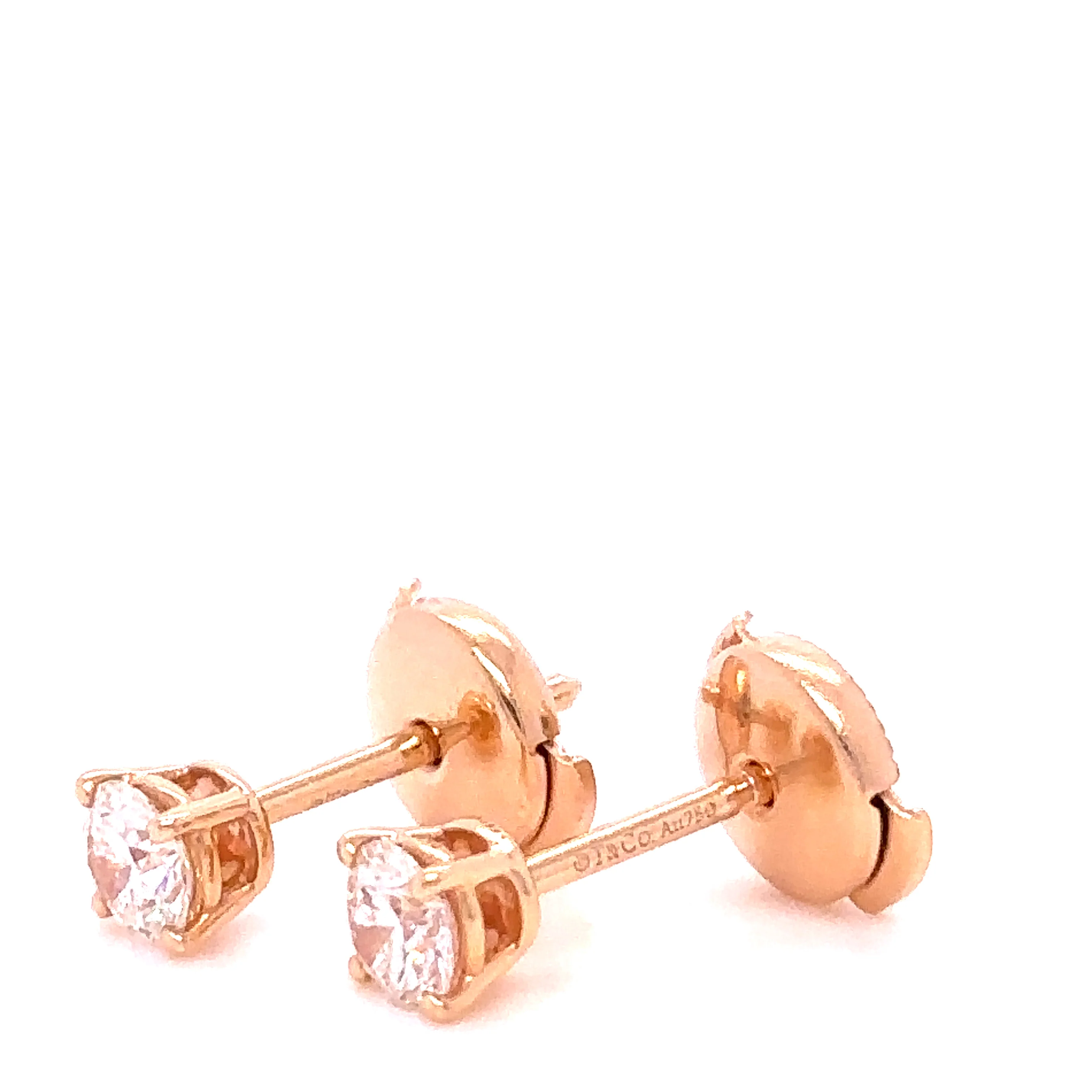 Tiffany & Co Rose Gold and Diamond Earrings - Image 4