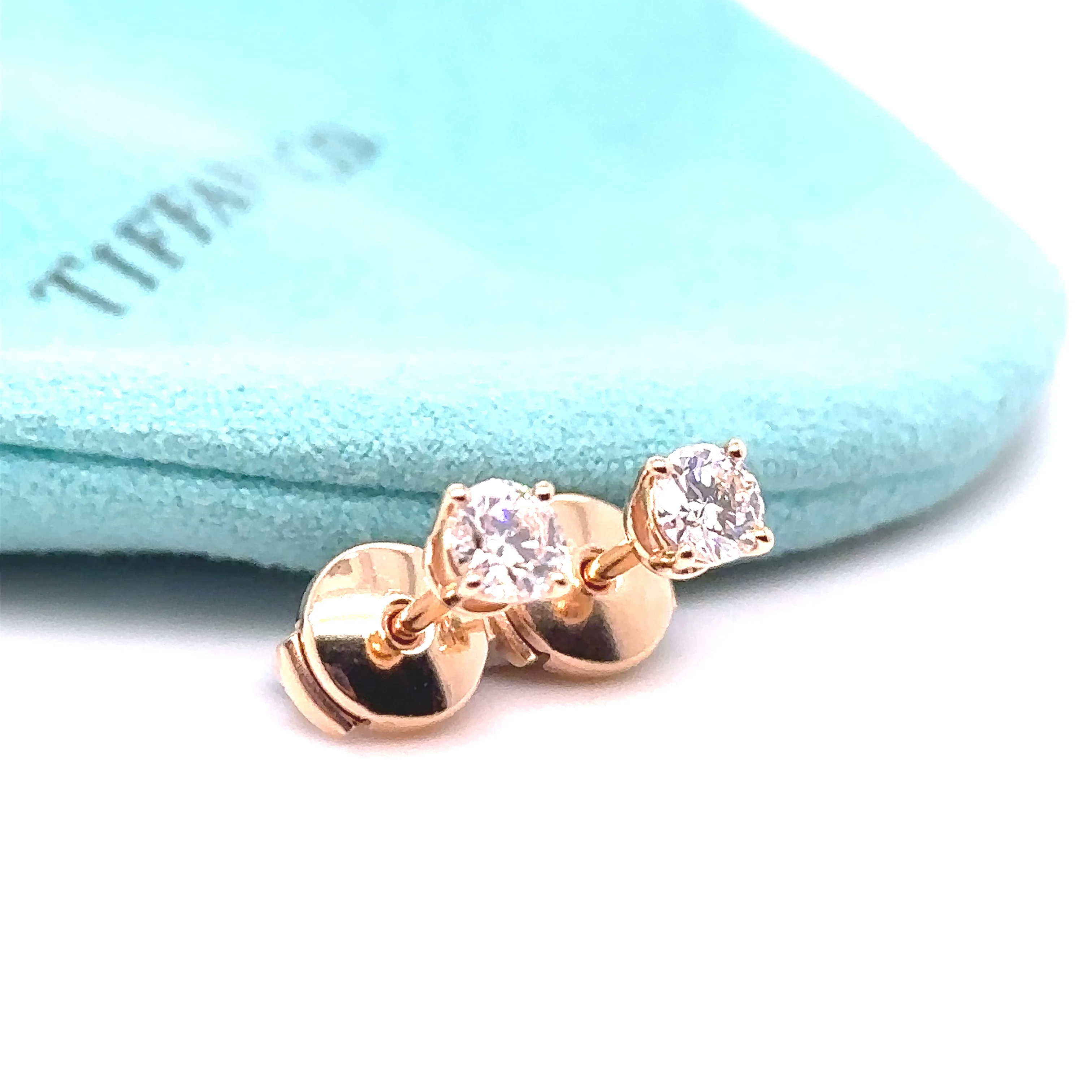 Tiffany & Co Rose Gold and Diamond Earrings - Image 9