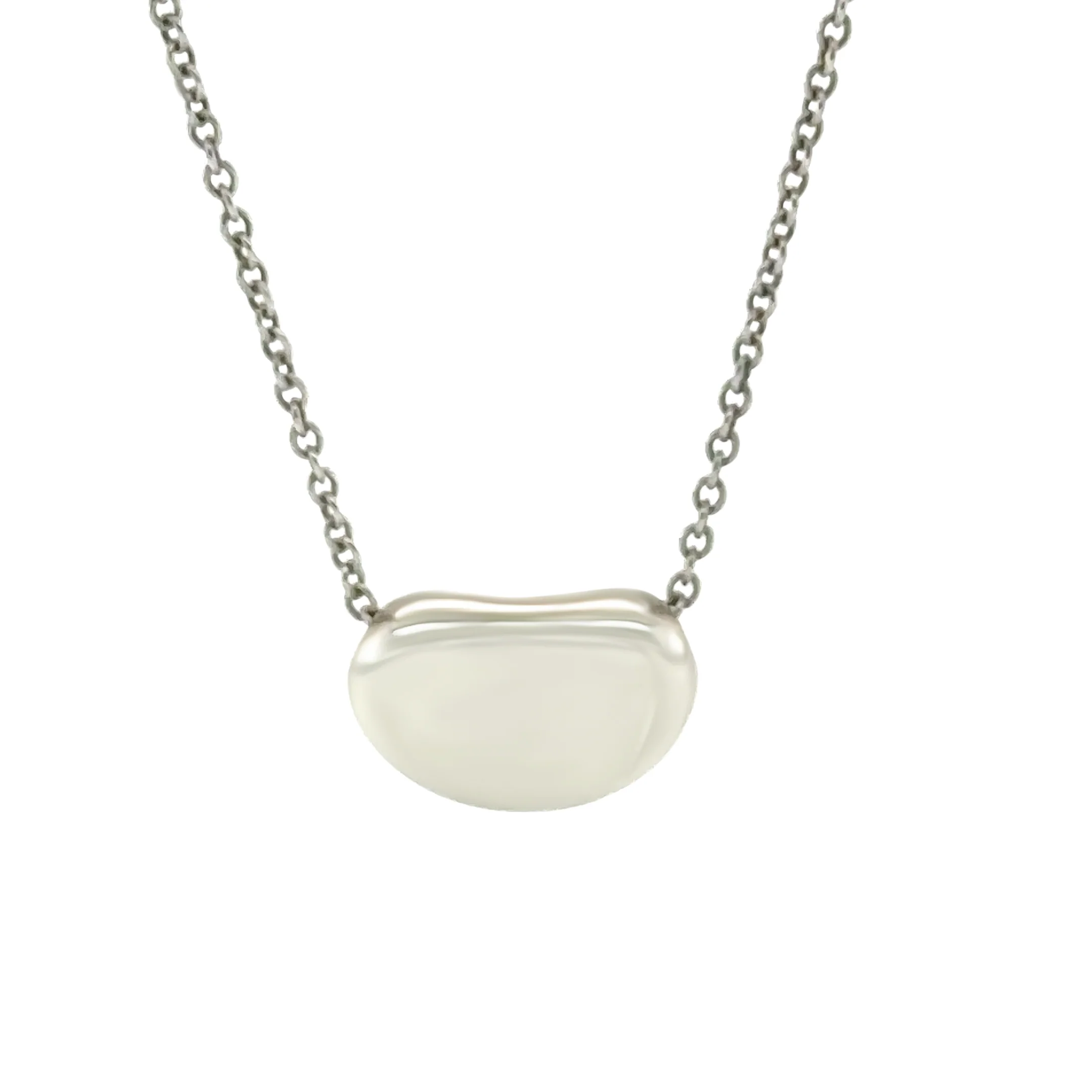 Tiffany & Co. Silver Elsa Peretti Bean Design Pendant Necklace 3.06g - Image 2