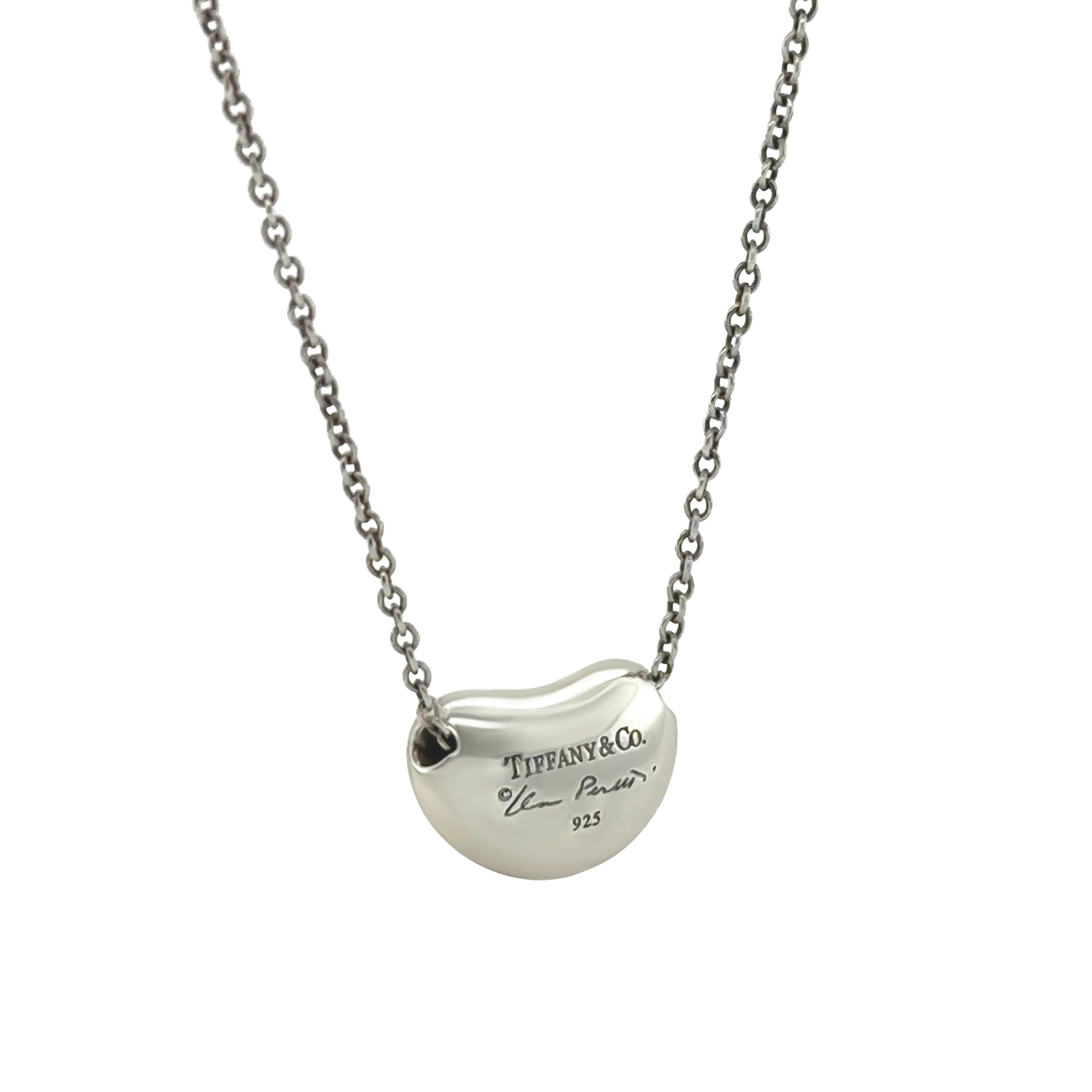 Tiffany & Co. Silver Elsa Peretti Bean Design Pendant Necklace 3.06g - Image 5