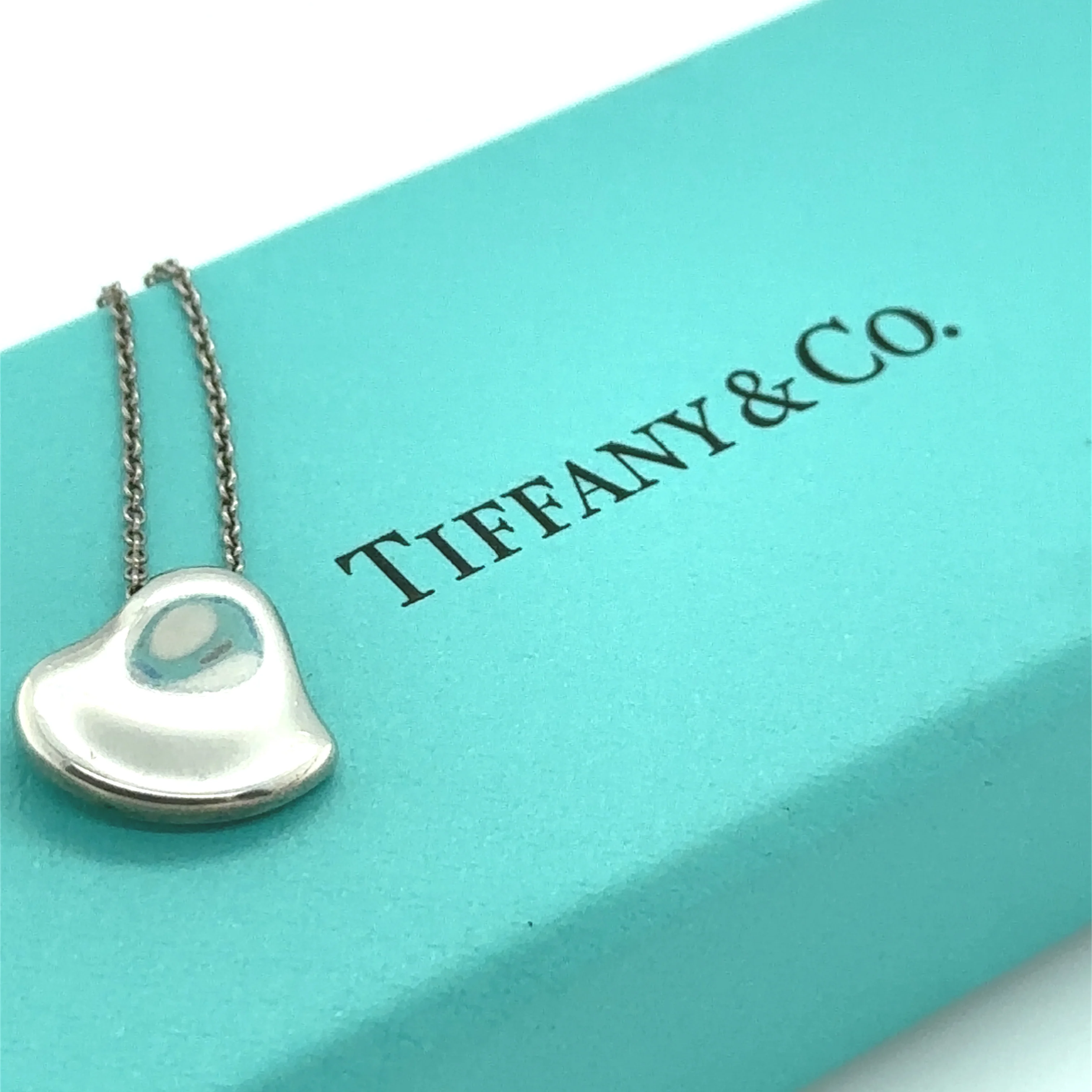 Tiffany & Co. Silver Elsa Peretti Full Heart Pendant Necklace 4.22g - Image 6