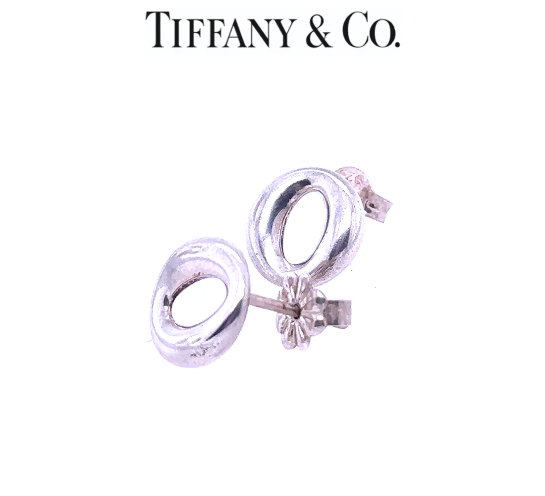 Tiffany & Co. Silver Elsa Peretti Sevilla Stud Earrings 2.7g