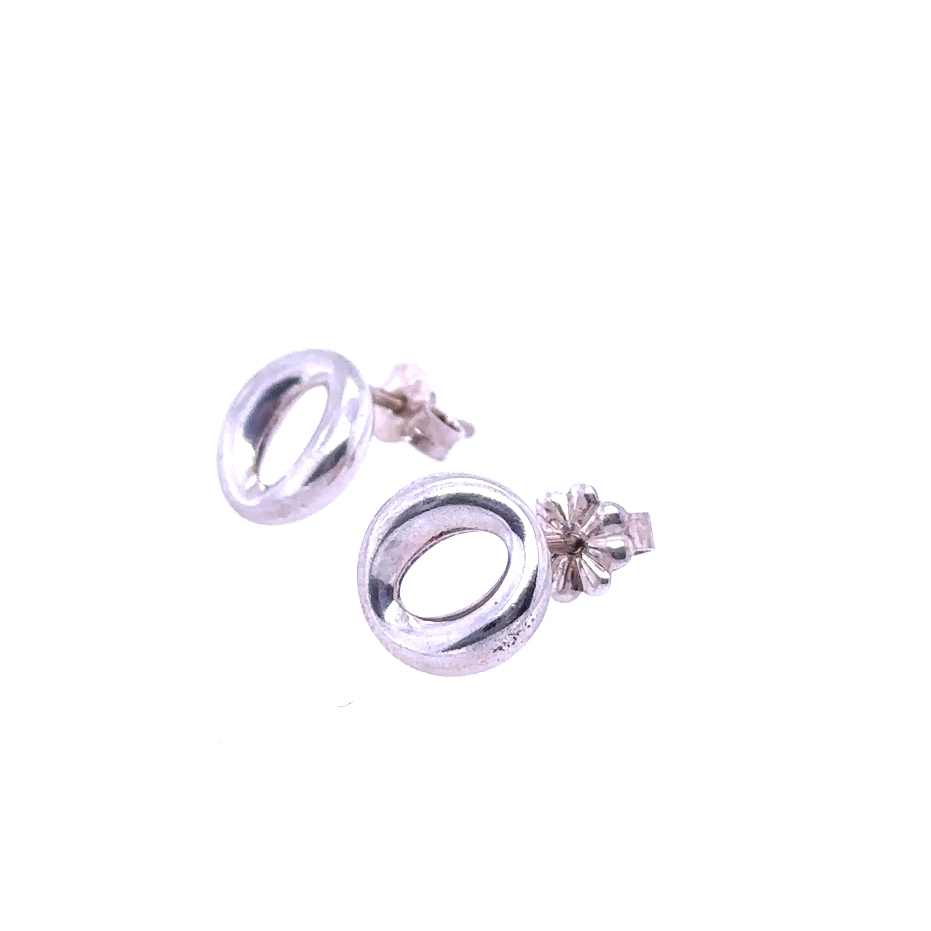 Tiffany & Co. Silver Elsa Peretti Sevilla Stud Earrings 2.7g - Image 2