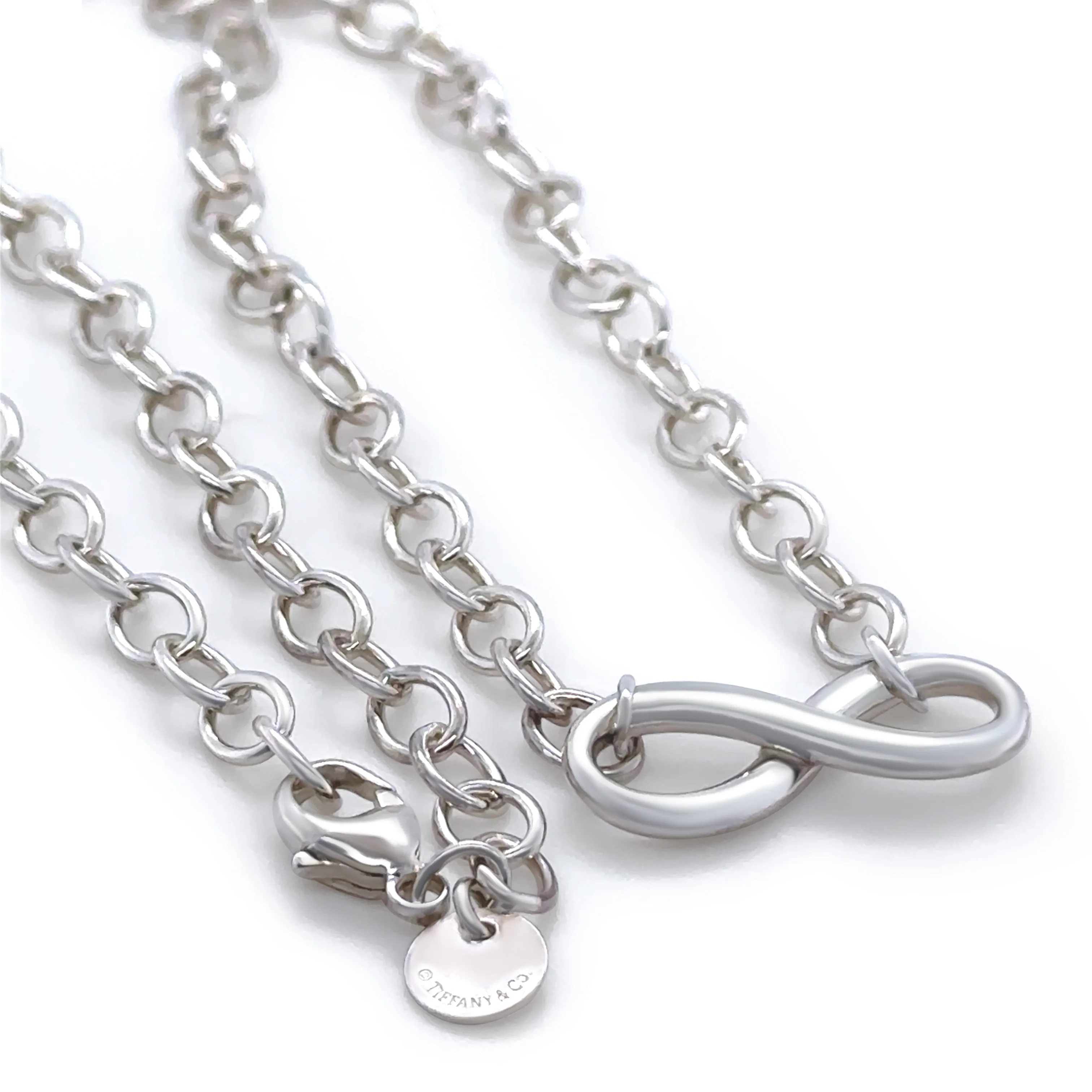 Tiffany & Co. Sterling Silver Infinity Pendant Necklace 12g - Image 3