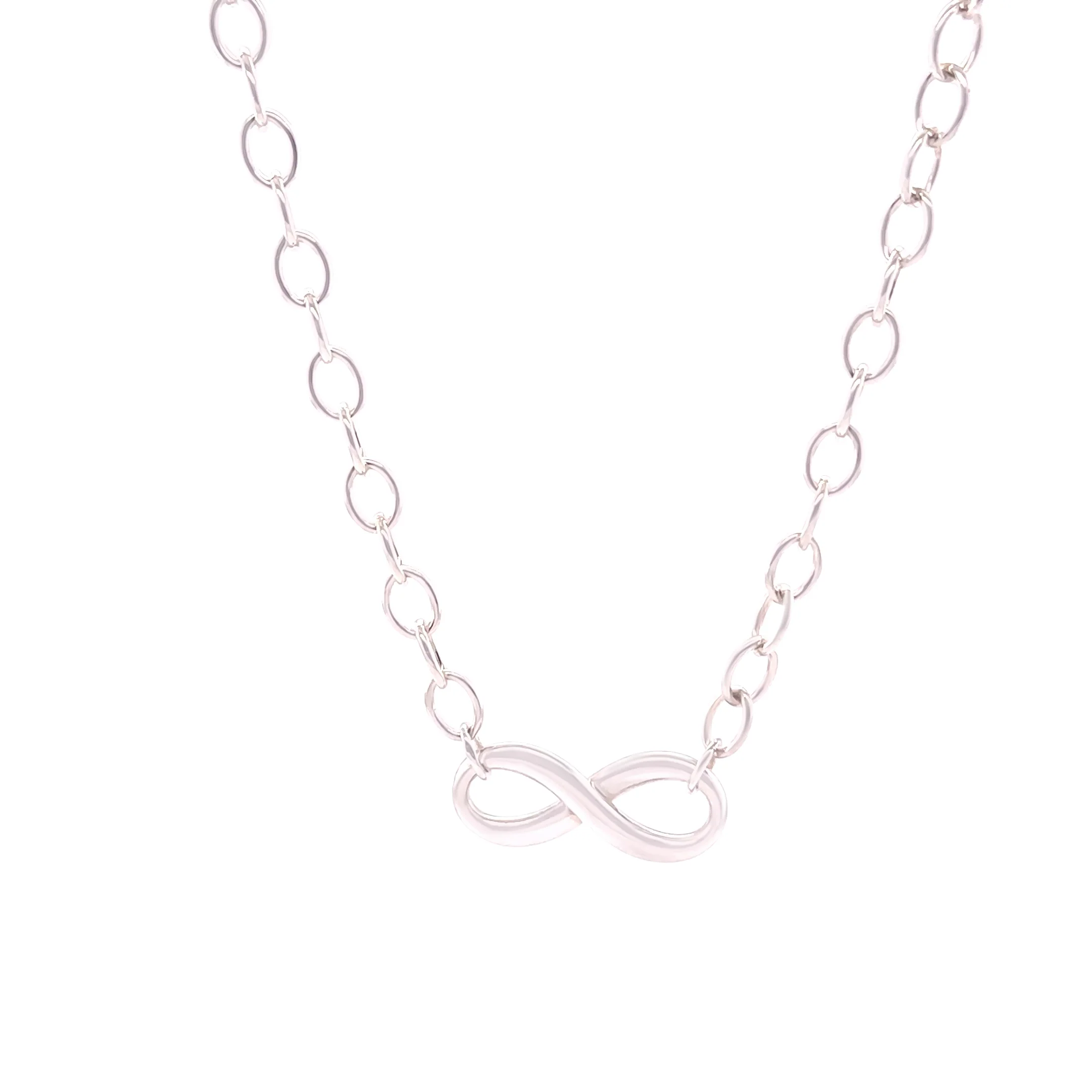 Tiffany & Co. Sterling Silver Infinity Pendant Necklace 12g - Image 4