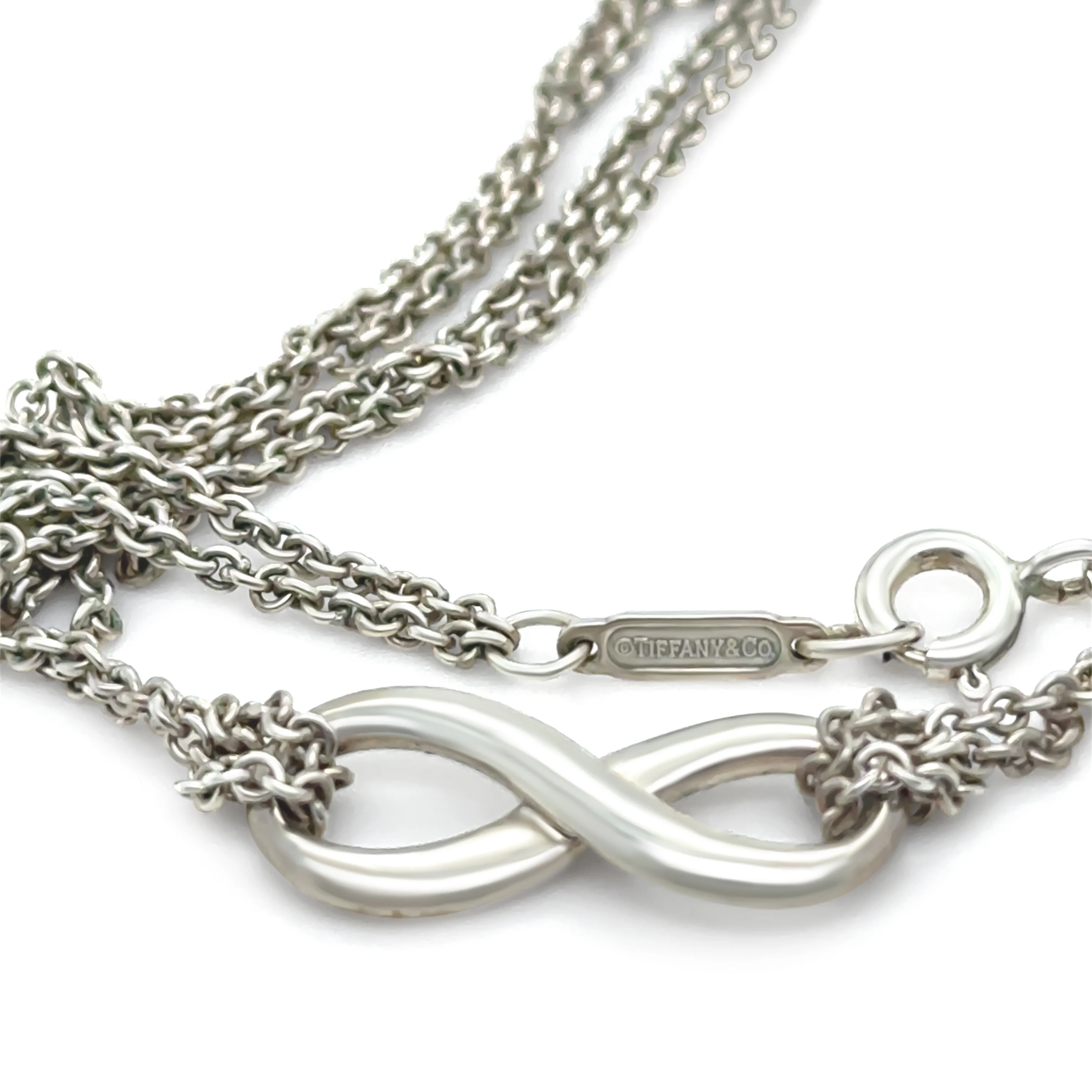 Tiffany & Co. Sterling Silver Infinity Pendant Necklace 6g - Image 3