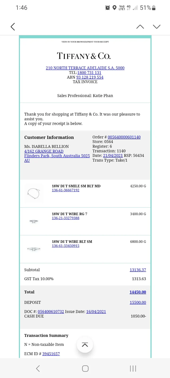 Tiffany & Co T Smile Bracelet 0.12ct - Image 11