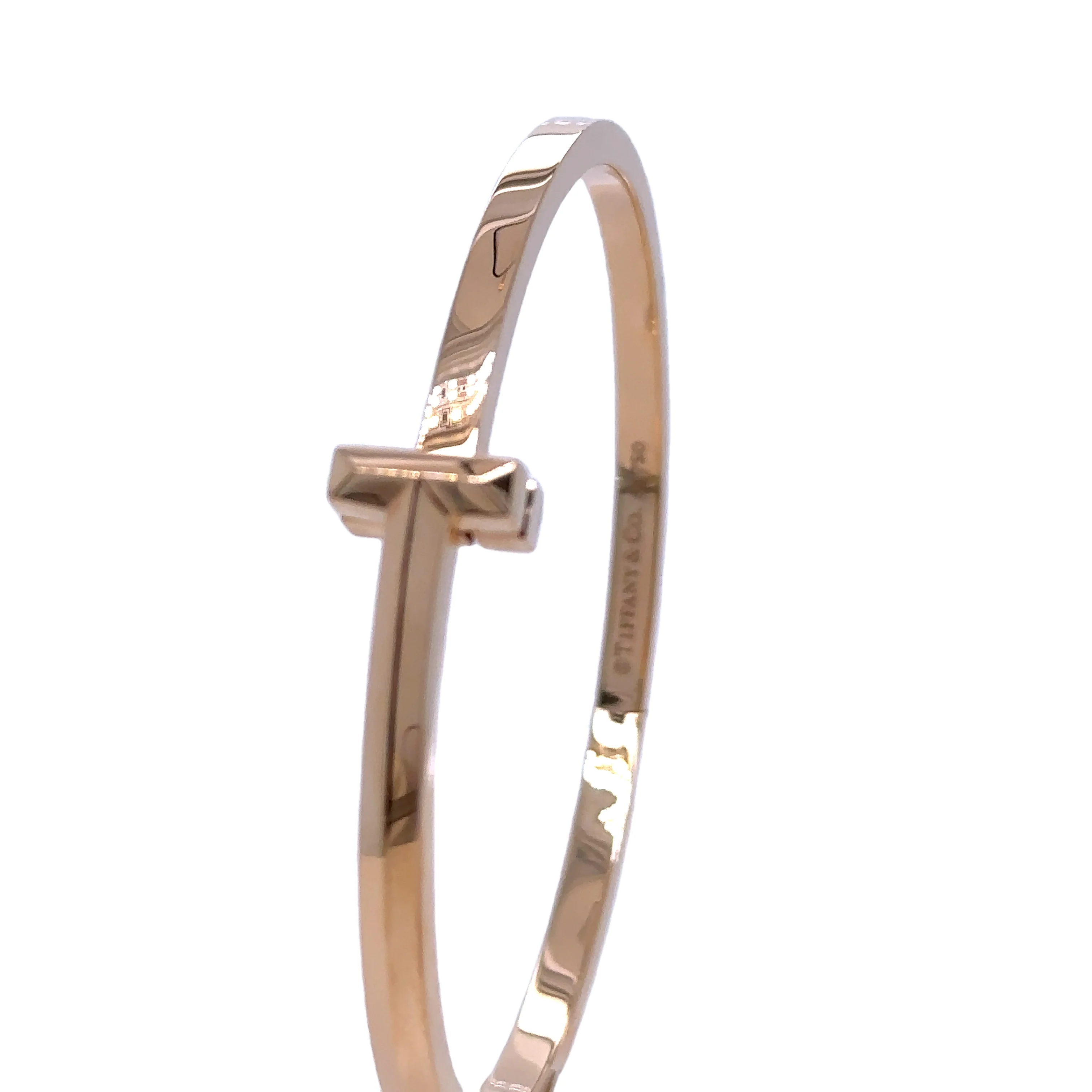 Tiffany & Co T T1 Hinged Bangle in Rose Gold - Image 4