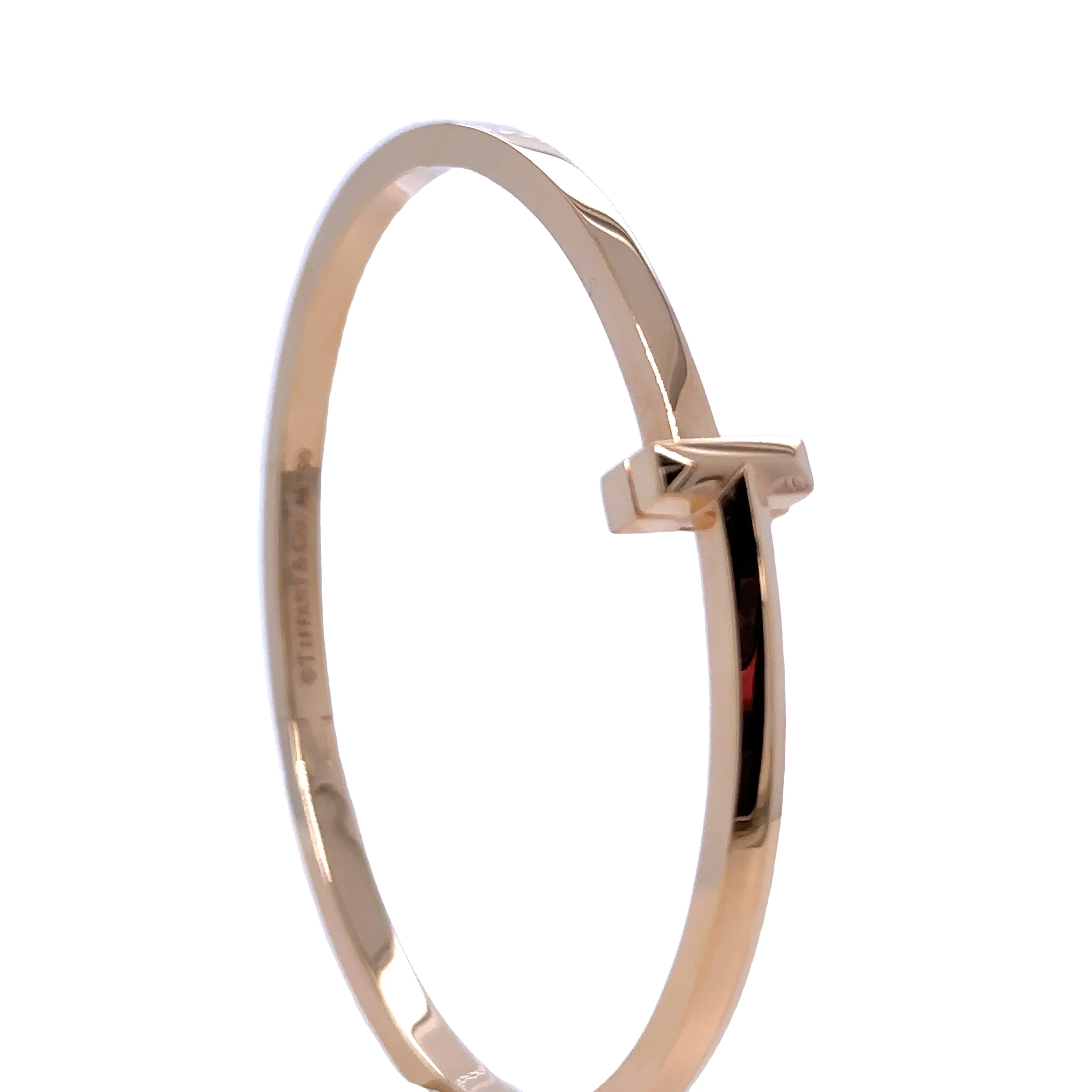 Tiffany & Co T T1 Hinged Bangle in Rose Gold - Image 5
