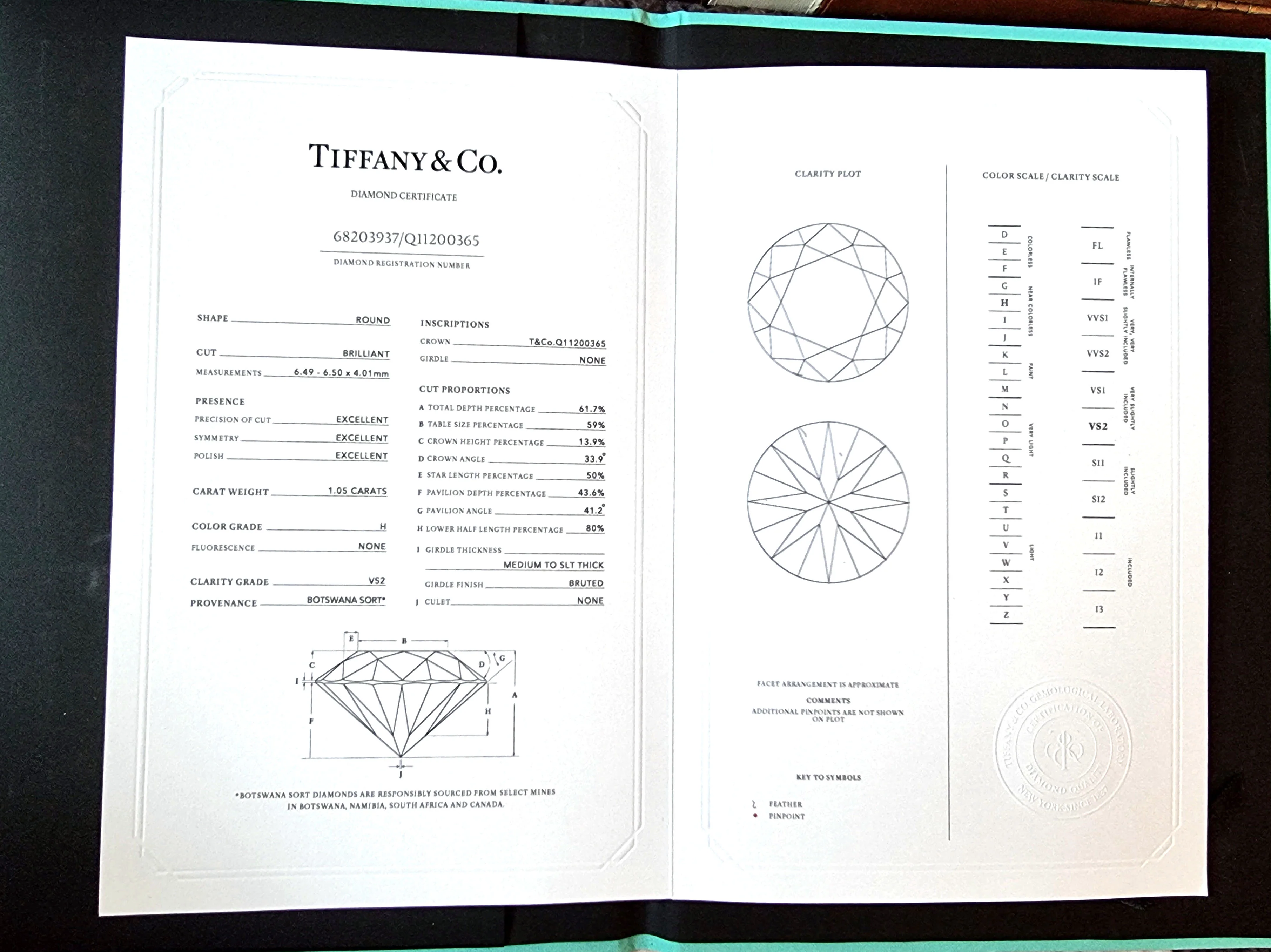 Tiffany & Co Engagement Ring 1.05ct - Image 11