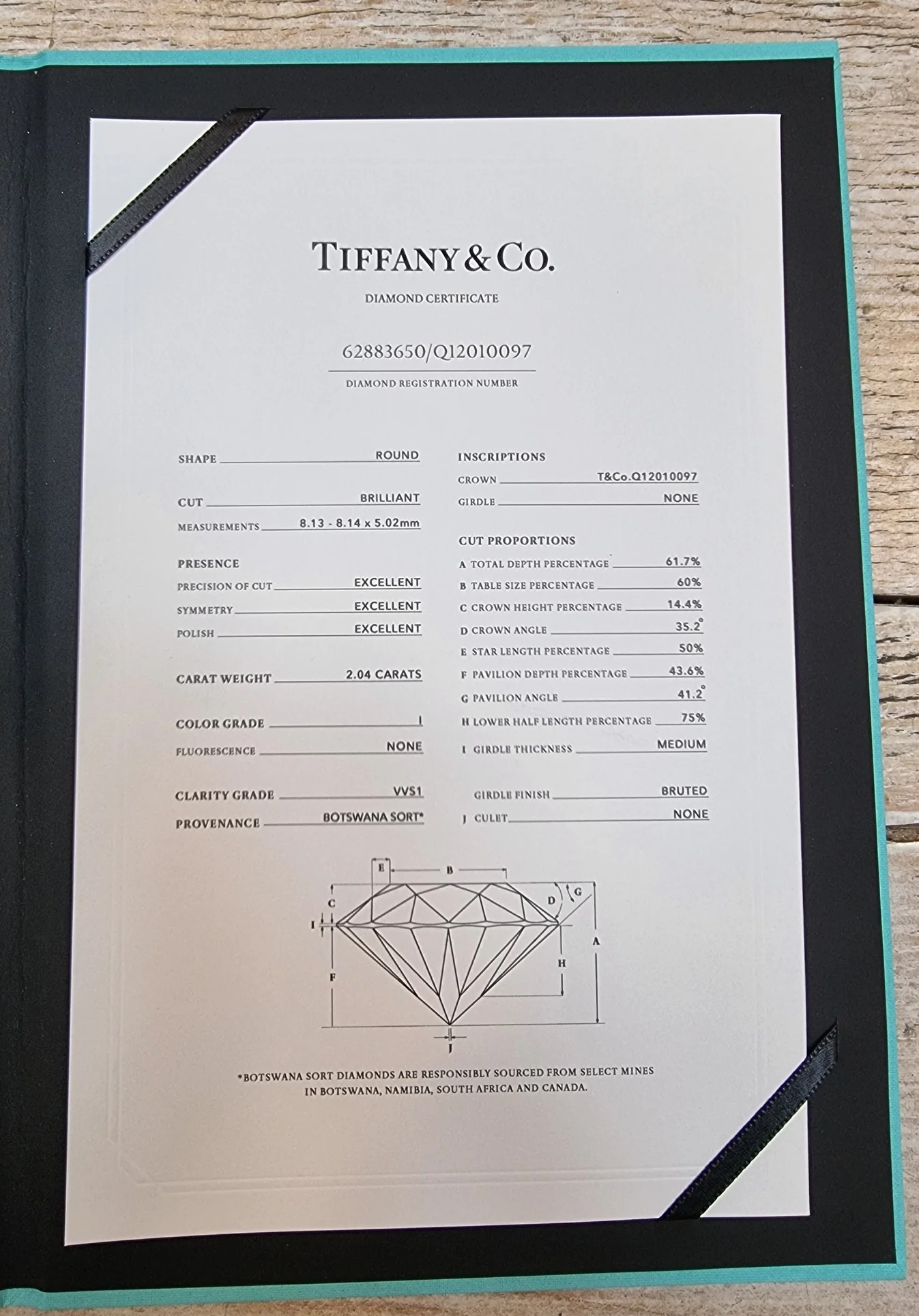 Tiffany Engagement Ring 2.04ct - Image 6