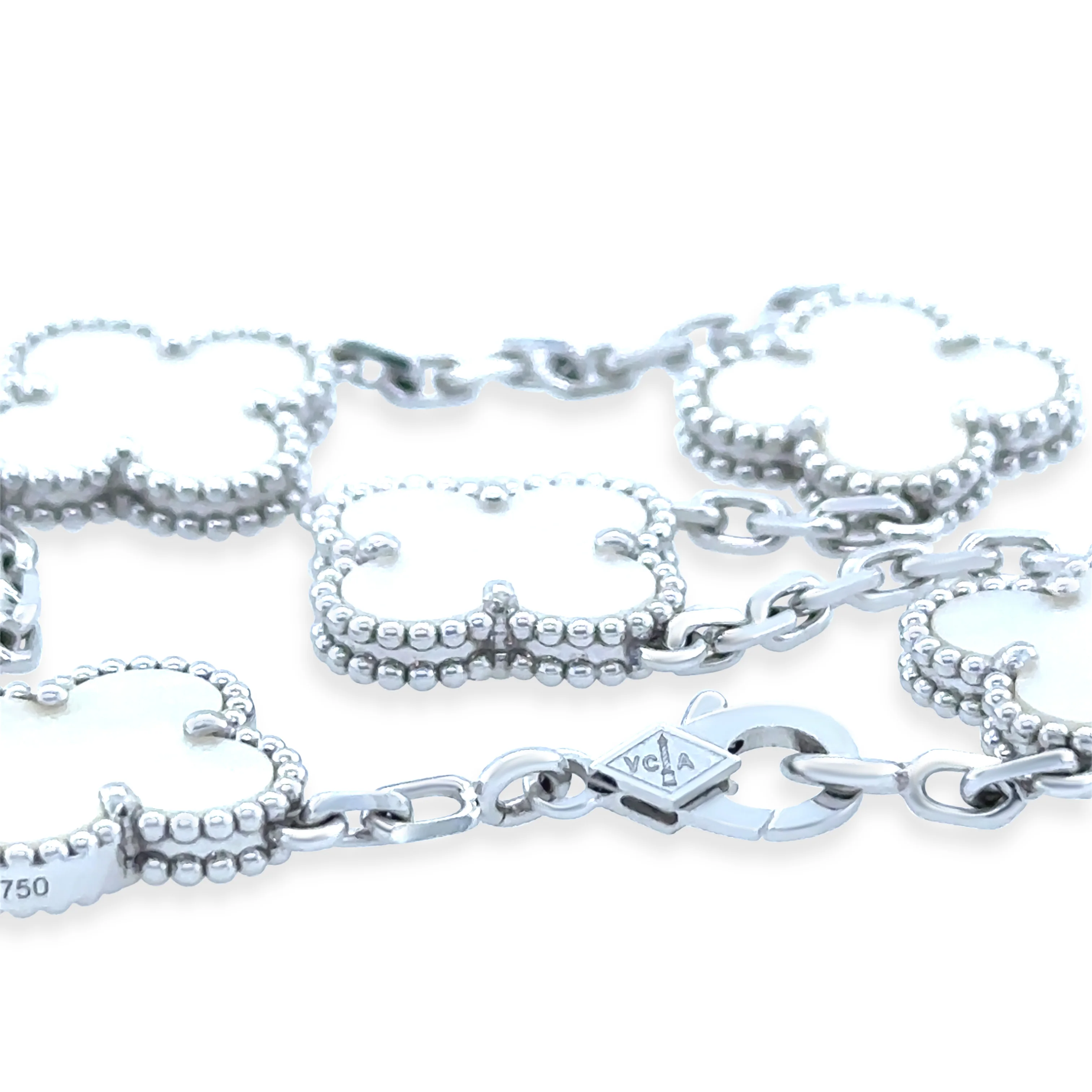 Van Cleef & Arpels 18ct White Gold Vintage Alhambra Bracelet 12g - Image 4