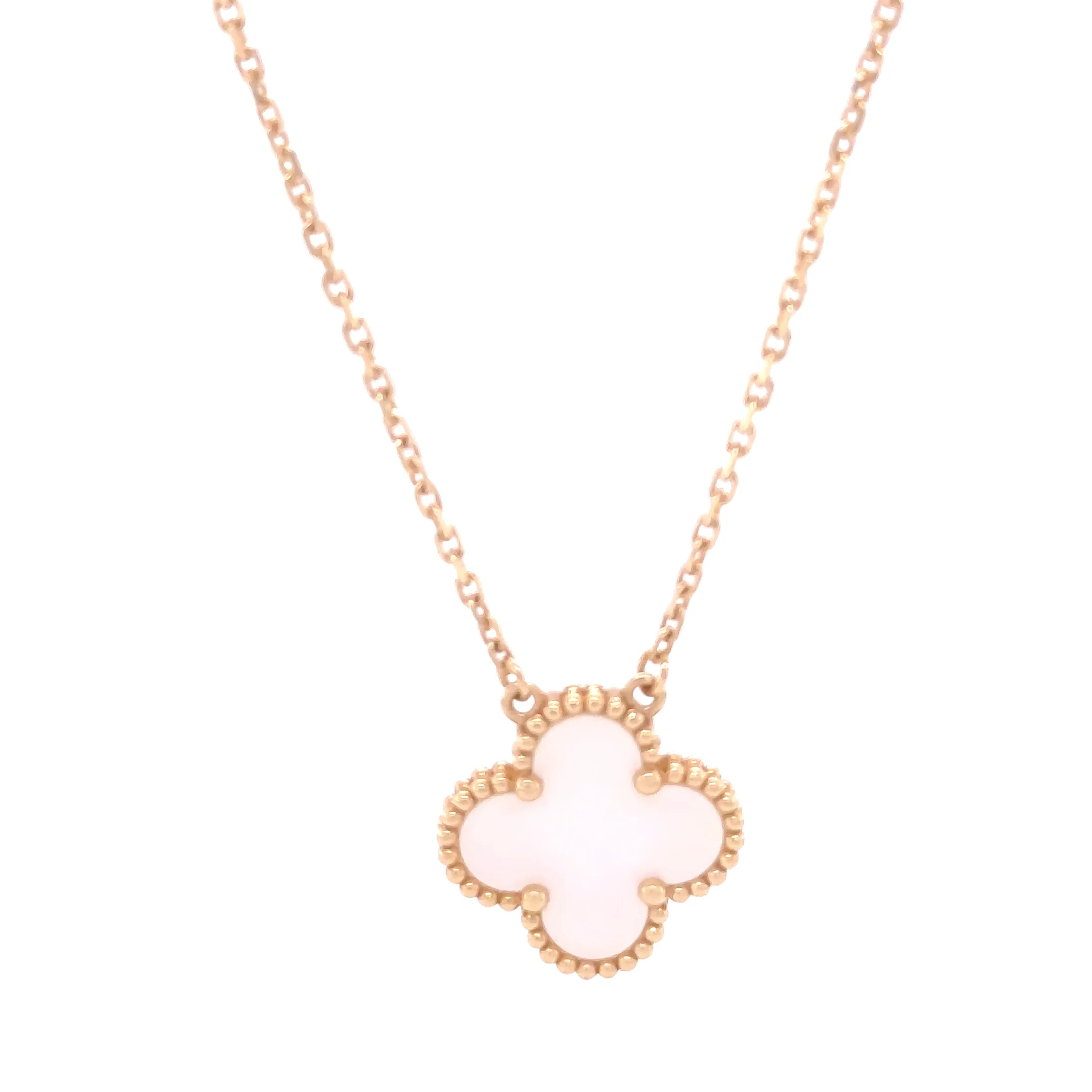 Van Cleef & Arpels 18ct Yellow Gold Vintage Alhambra Mother-of-Pearl Pendant 5.21g - Image 4