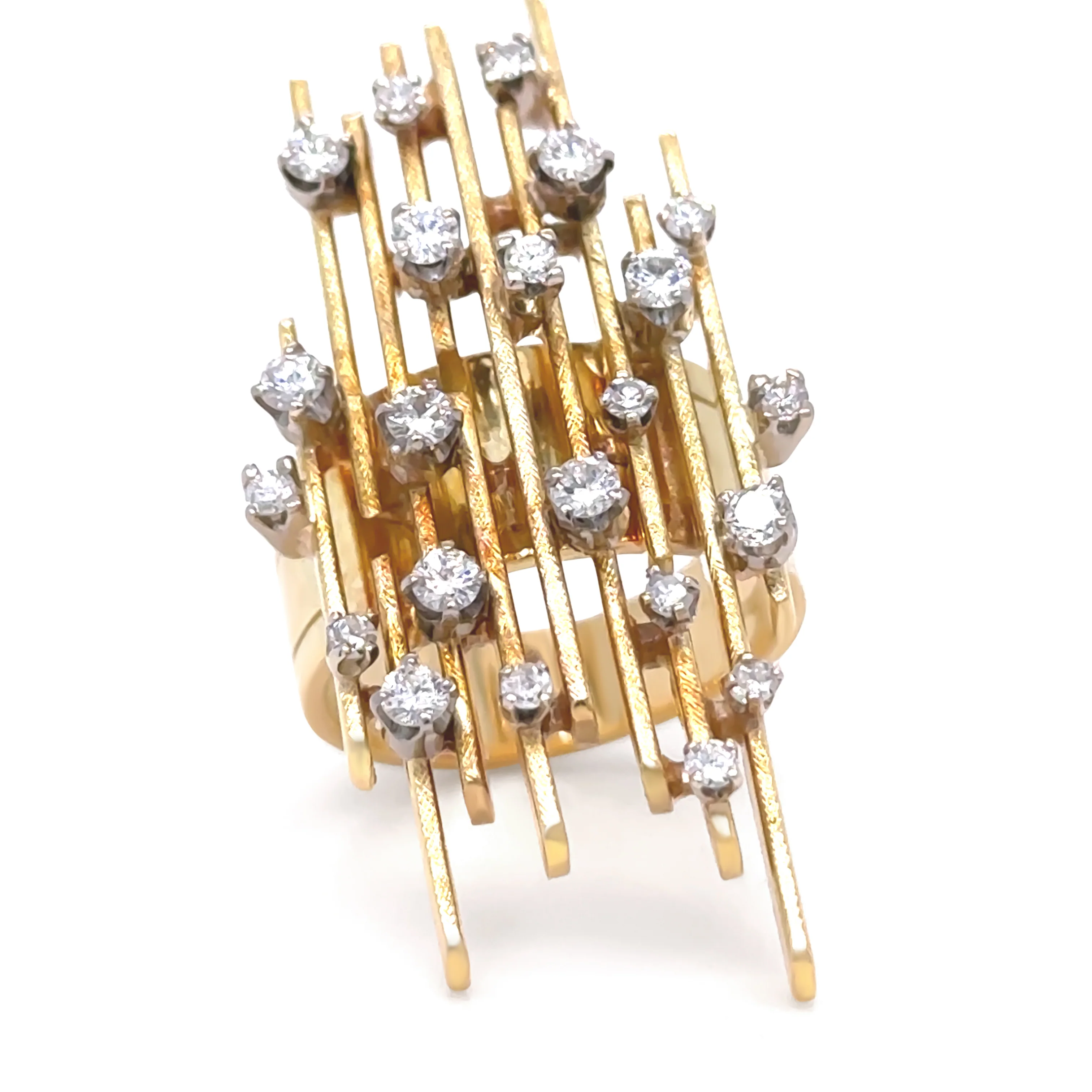 Vintage 18ct Yellow Gold Retro Diamond Ring 0.70ct 19.2g - Image 2
