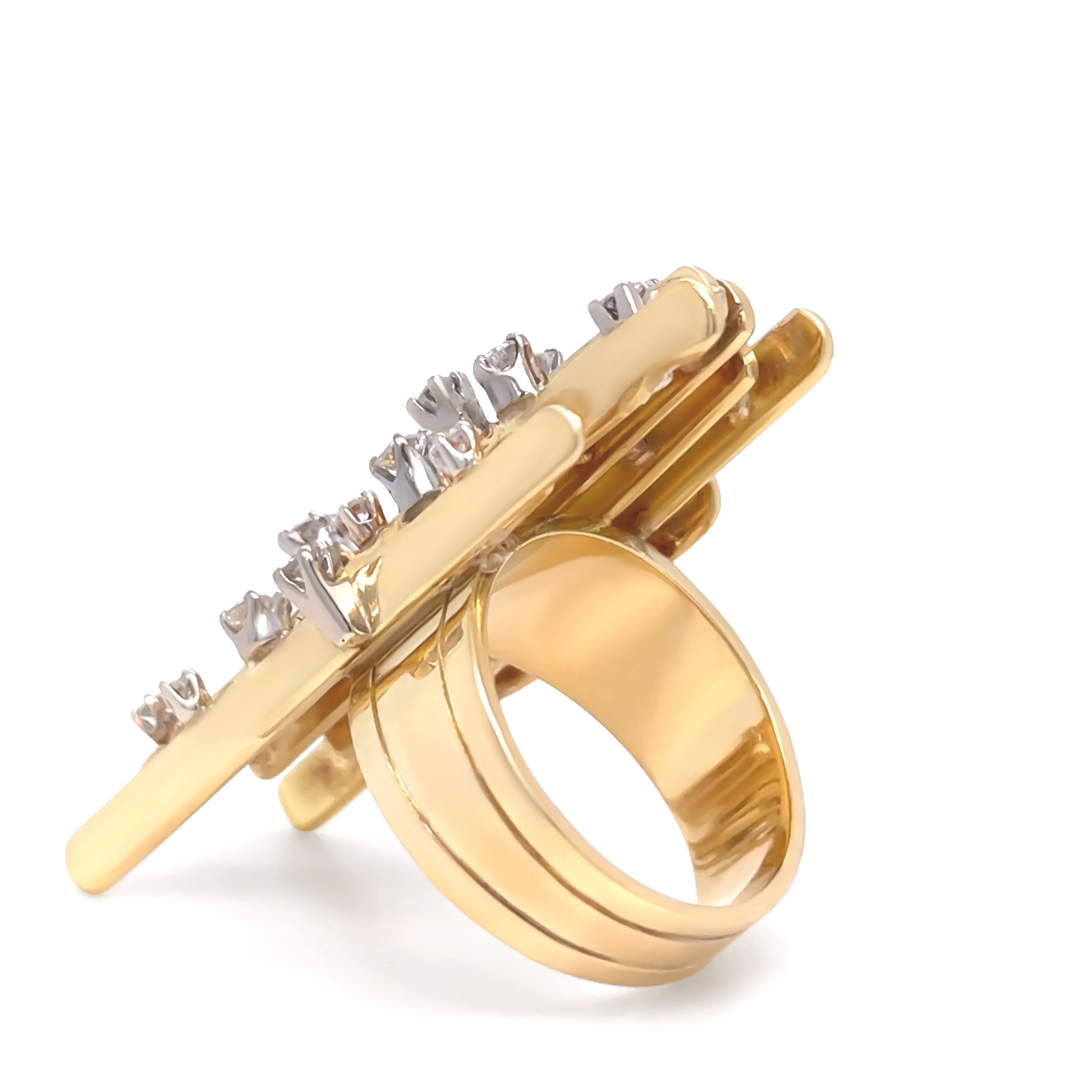 Vintage 18ct Yellow Gold Retro Diamond Ring 0.70ct 19.2g - Image 8